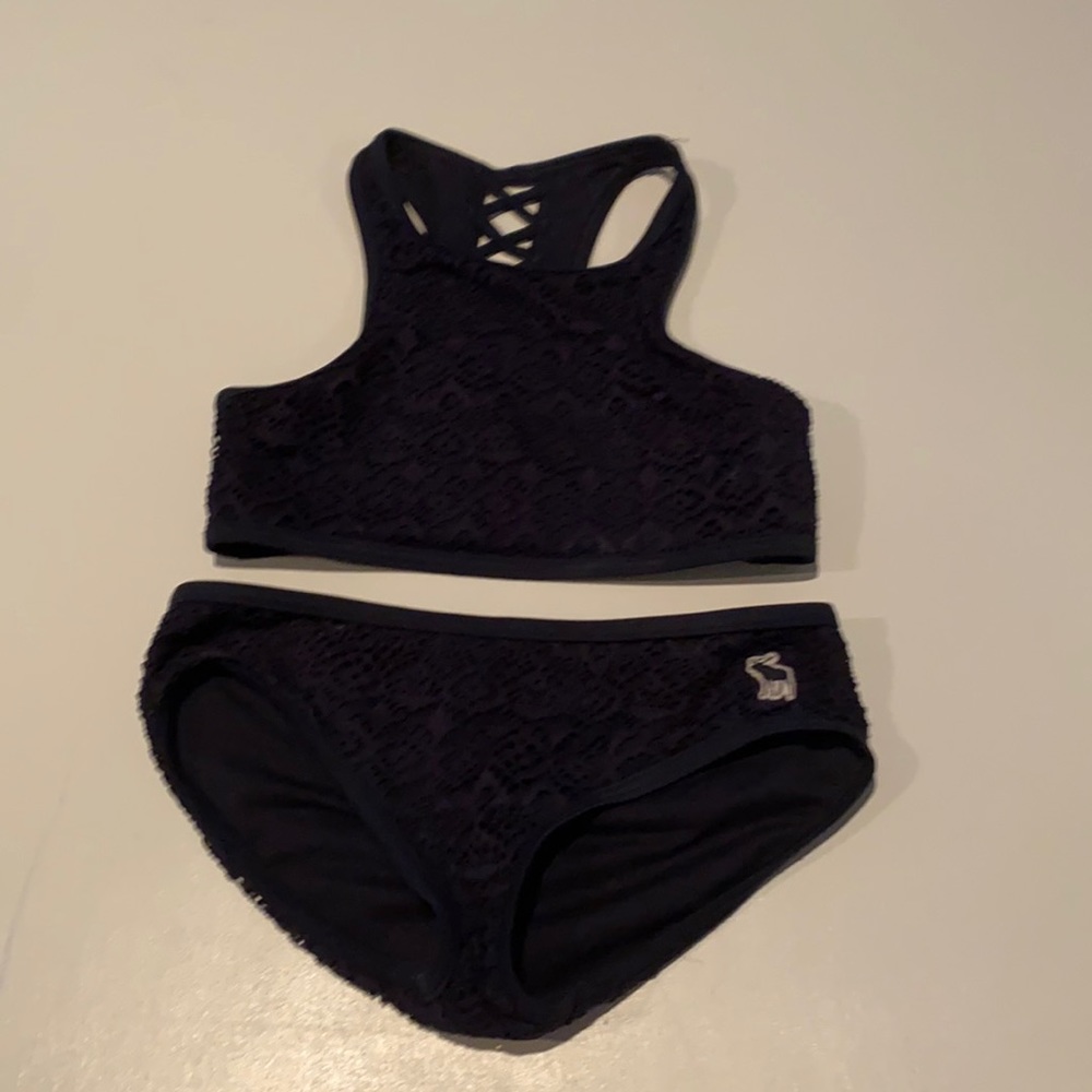 Abercrombie kids two price navy blue bikini